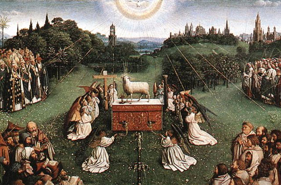 Lamb of God on altar