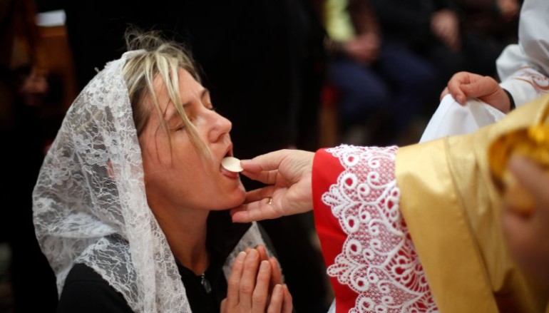 Communion on the tongue